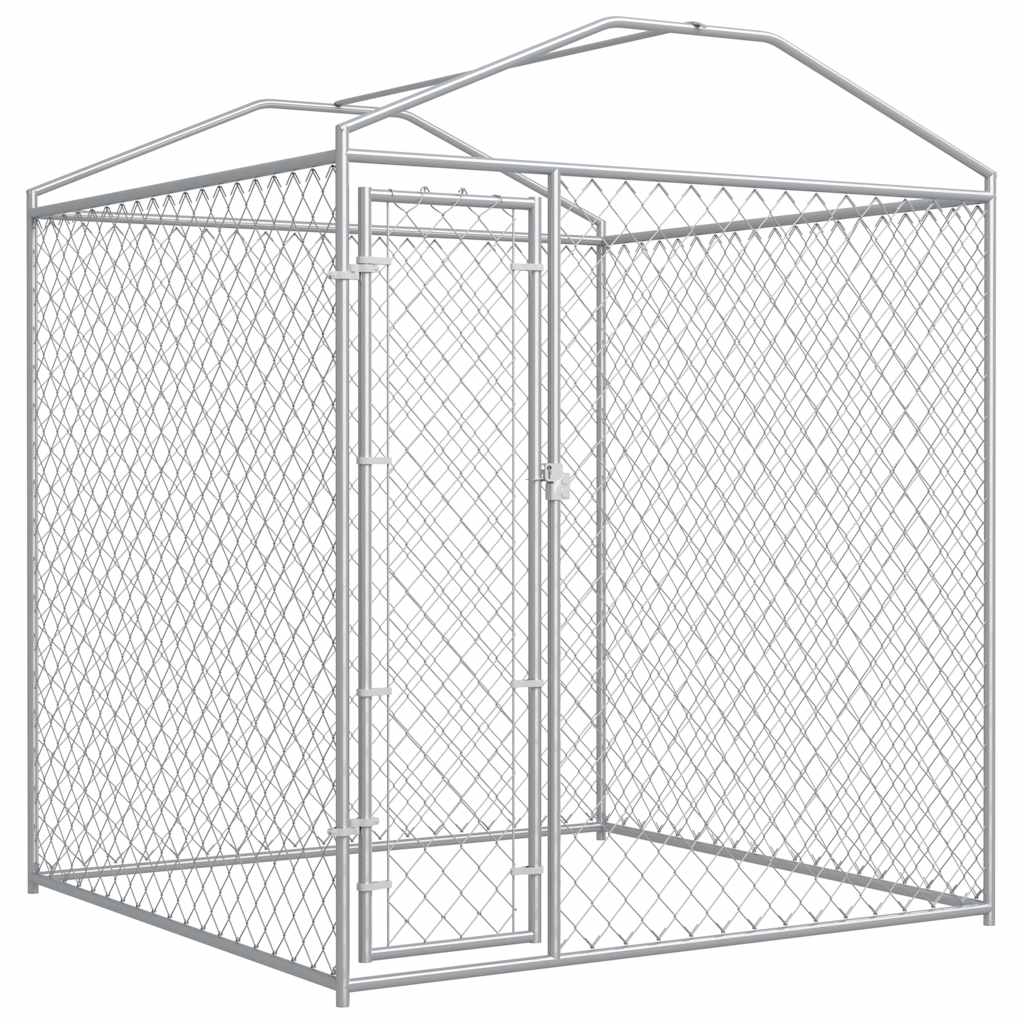 145026 vidaXL Outdoor Dog Kennel with Canopy Top 193x193x225 cm