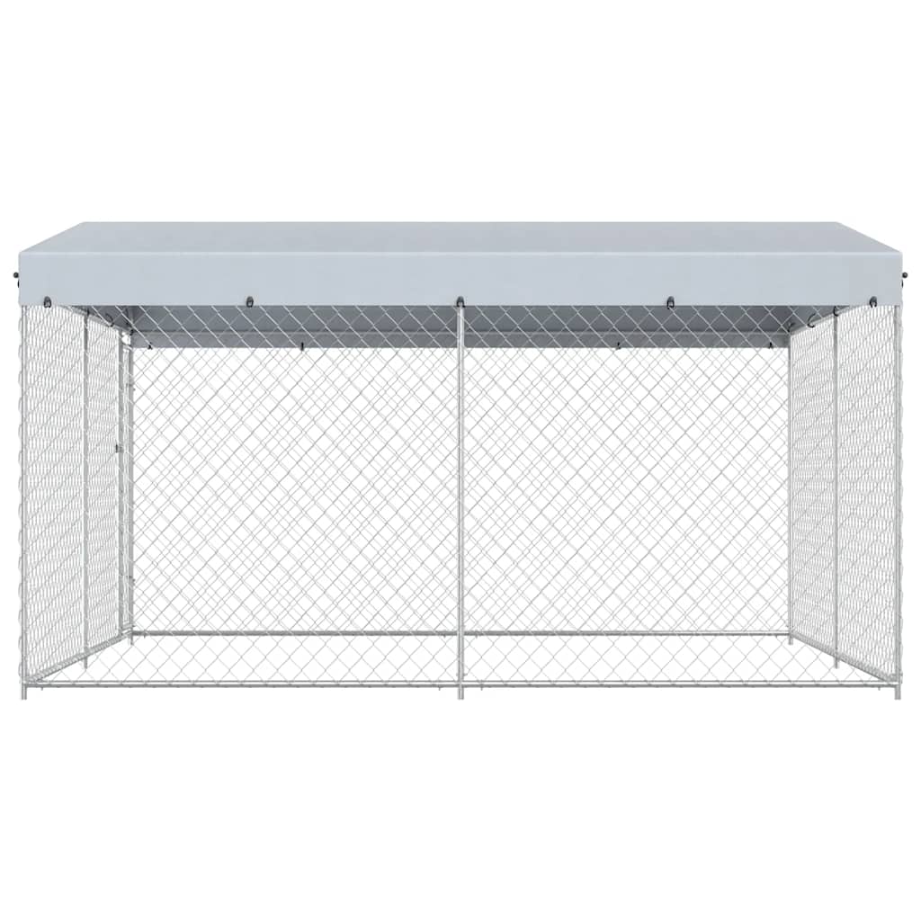 145029 vidaXL Outdoor Dog Kennel with Roof 382x382x225 cm