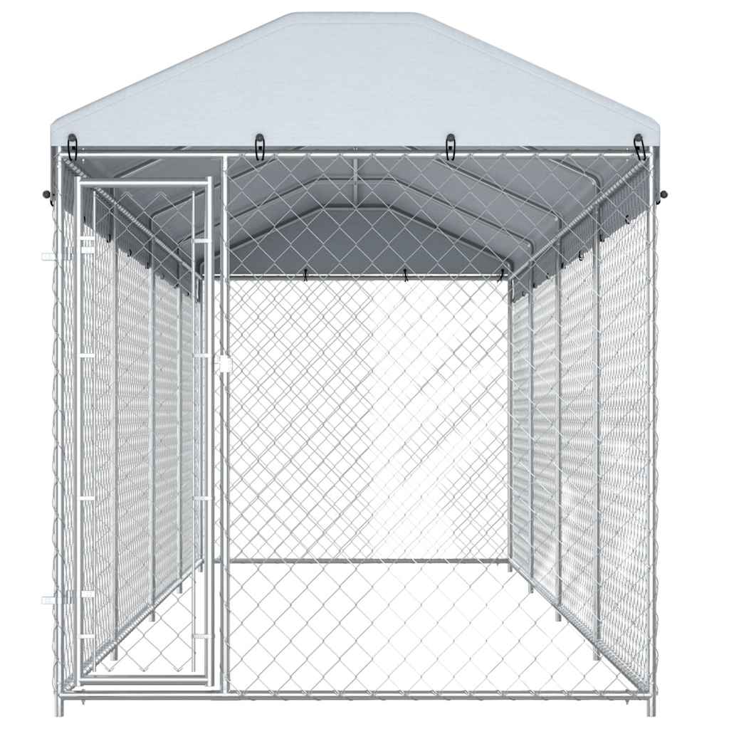 145031 vidaXL Outdoor Dog Kennel with Roof 760x190x225 cm