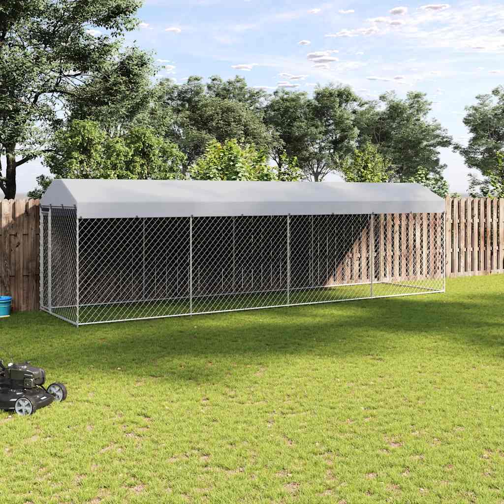 145031 vidaXL Outdoor Dog Kennel with Roof 760x190x225 cm