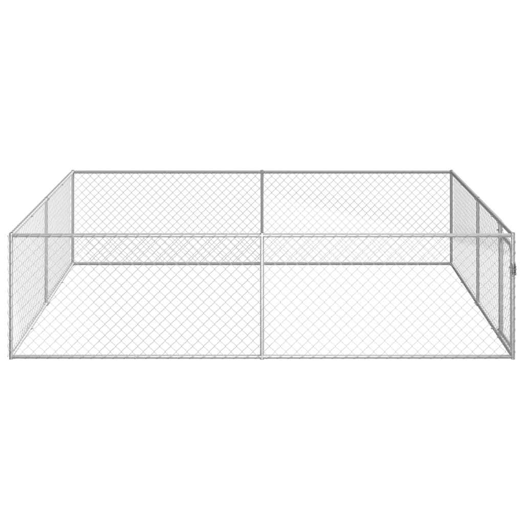Outdoor Dog Kennel Galvanised Steel 4x4x1 m