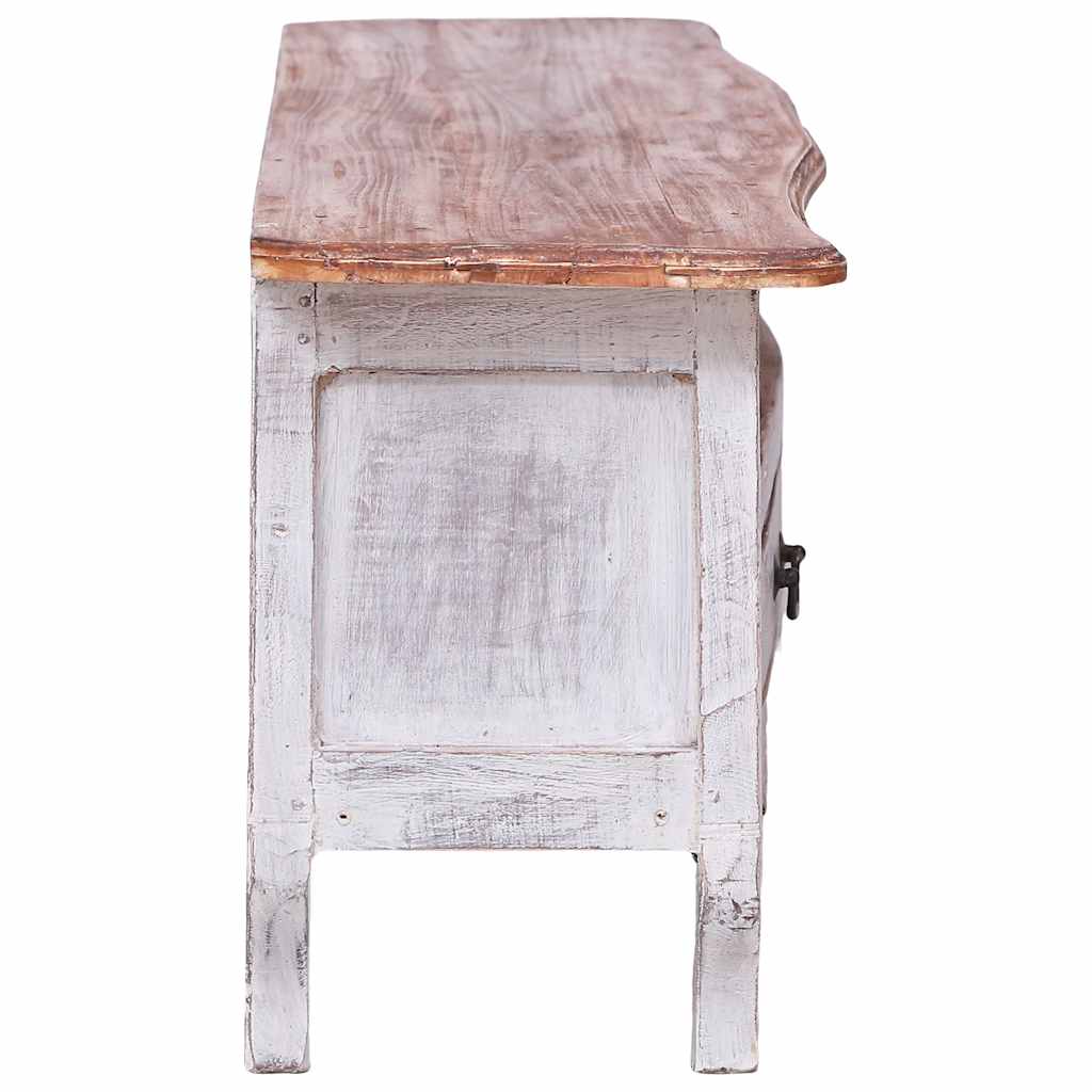 283902 vidaXL TV Cabinet 120x30x40 cm White Solid Mahogany Wood
