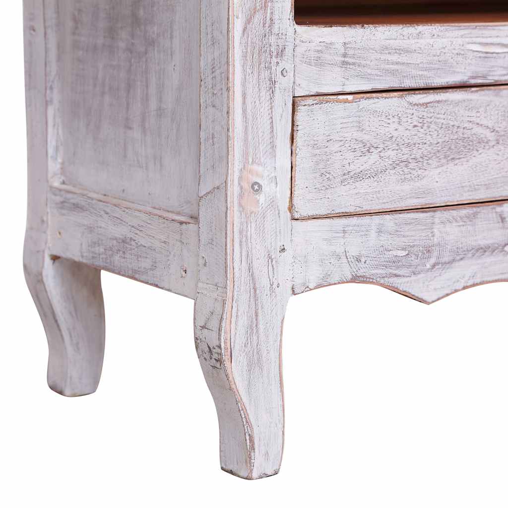 283902 vidaXL TV Cabinet 120x30x40 cm White Solid Mahogany Wood