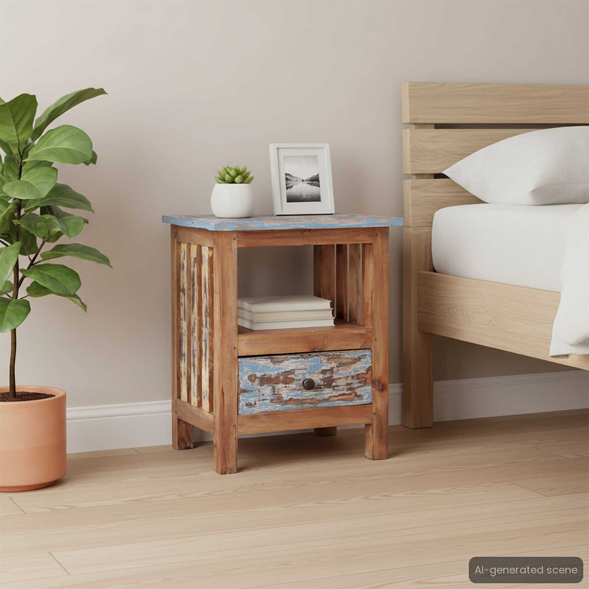 283926 vidaXL Bedside Cabinet 41x30x50 cm Solid Mahogany Wood