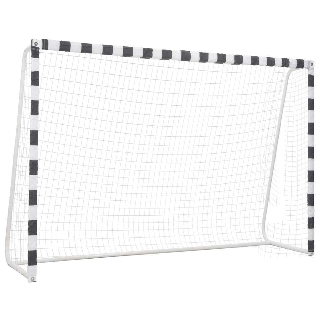 91954 vidaXL Soccer Goal 300x200x90 cm Metal Black and White