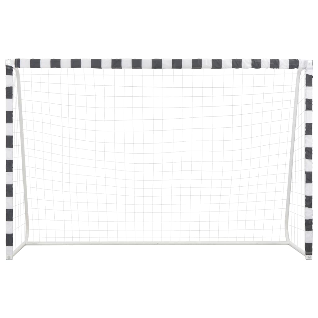 91954 vidaXL Soccer Goal 300x200x90 cm Metal Black and White