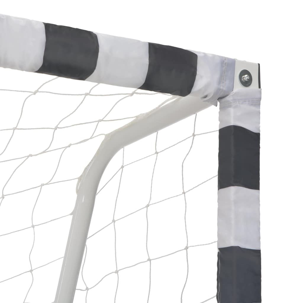 91954 vidaXL Soccer Goal 300x200x90 cm Metal Black and White