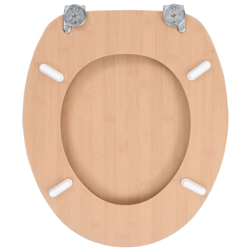 vidaXL WC Toilet Seats 2 pcs with Lids MDF Bamboo Design