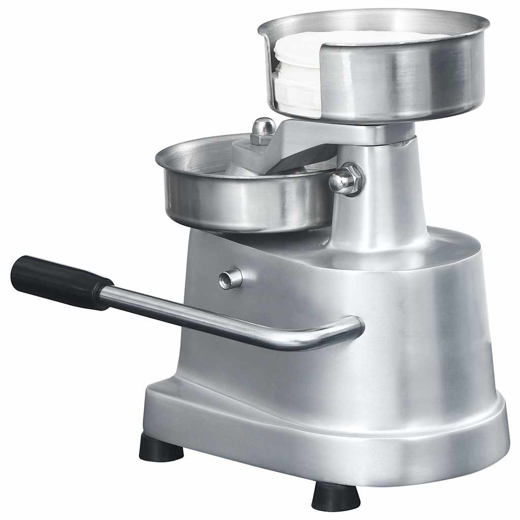 50995 vidaXL Hamburger Press Machine with 500 Patty Papers Aluminium 10 cm