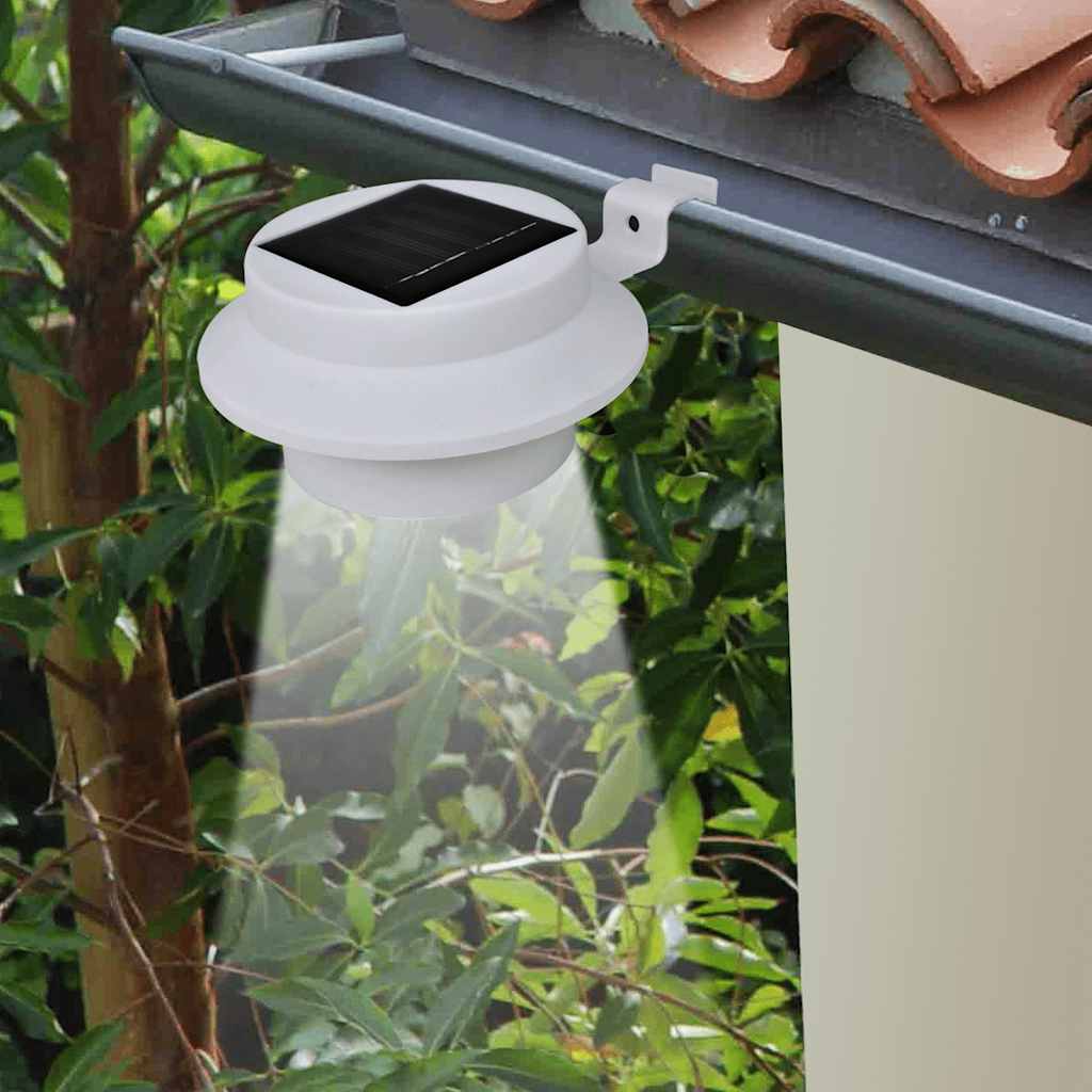 Outdoor Solar Fence Lamps 12 pcs LED White