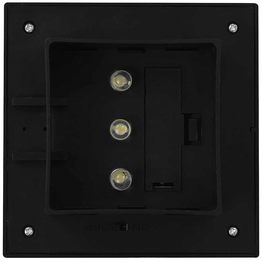 Outdoor Solar Lamps 12 pcs LED Square 12 cm Black