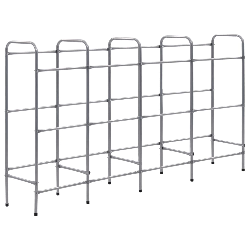 vidaXL Storage Shelf for 12 Crates Silver 190x33x116 cm Steel