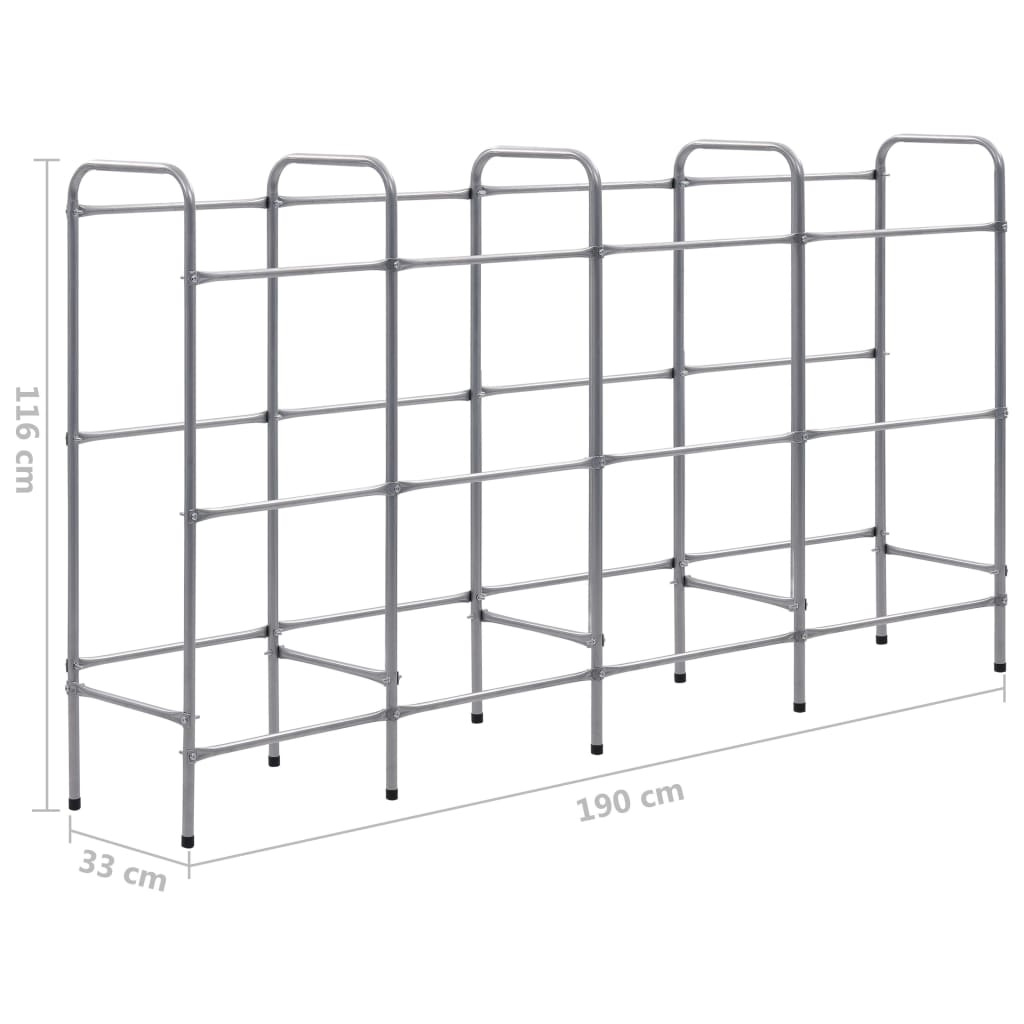 vidaXL Storage Shelf for 12 Crates Silver 190x33x116 cm Steel