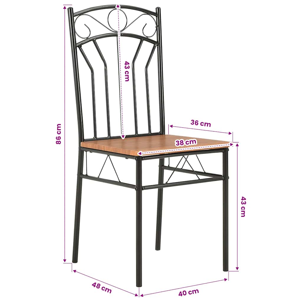 Dining Chairs 6 pcs Brown MDF