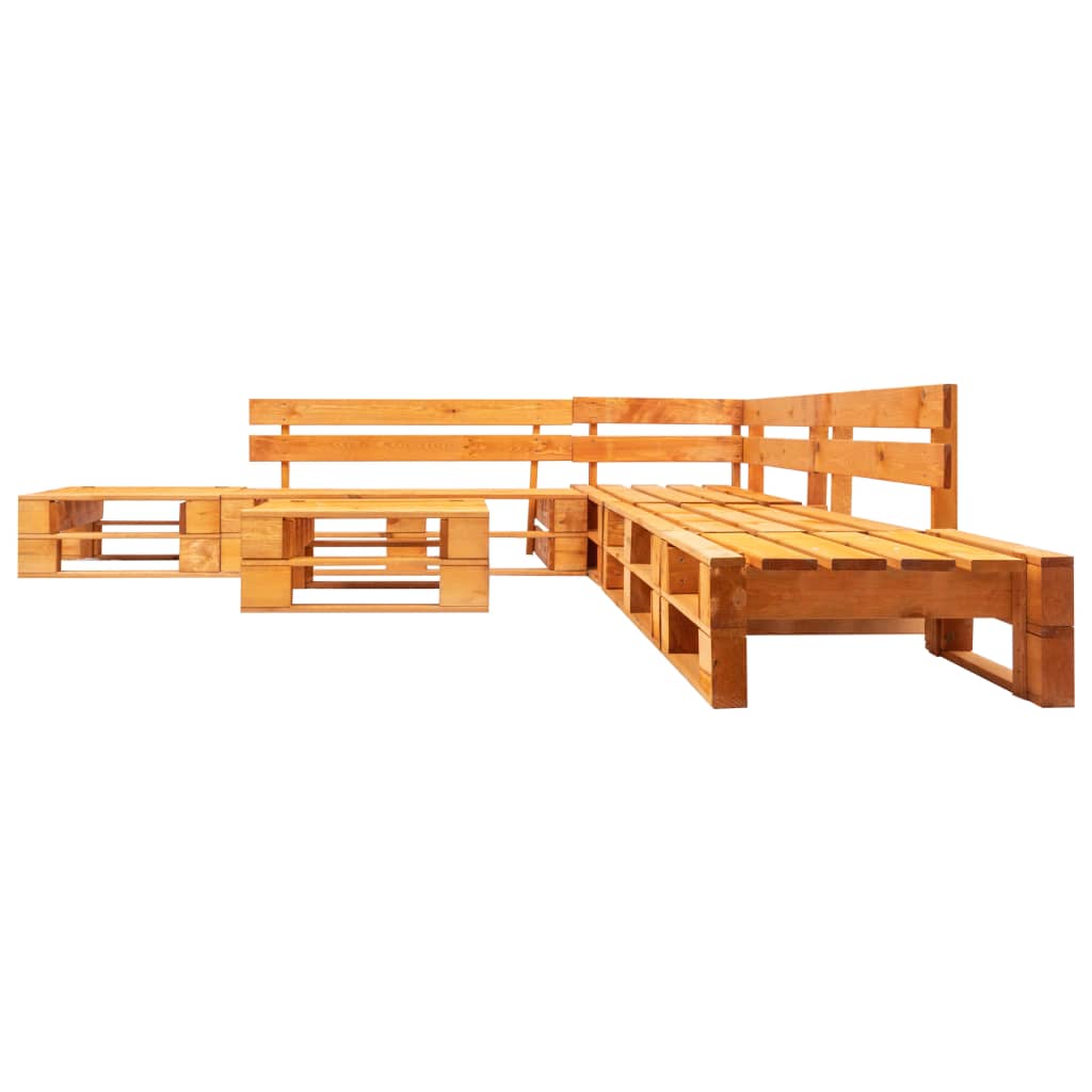 vidaXL 6 Piece Garden Pallet Lounge Set Wood Honey Brown