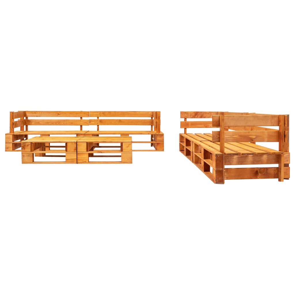 vidaXL 6 Piece Garden Pallet Lounge Set Wood Honey Brown