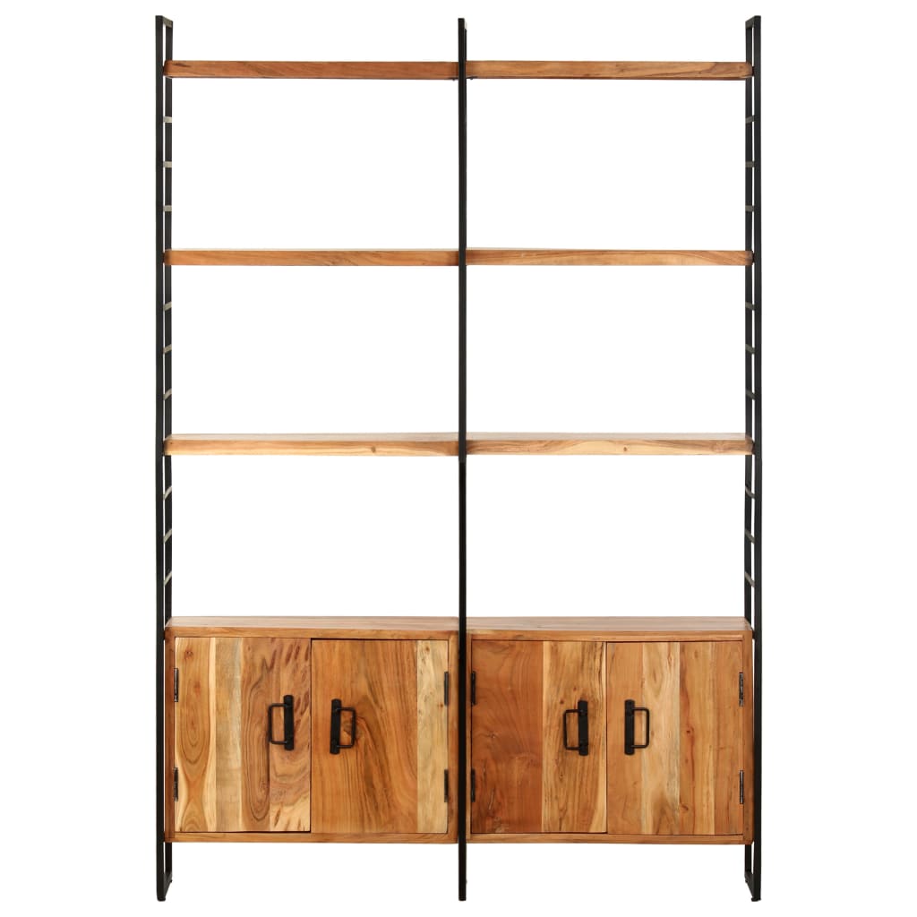 vidaXL 4-Tier Bookcase 124x30x180 cm Solid Acacia Wood