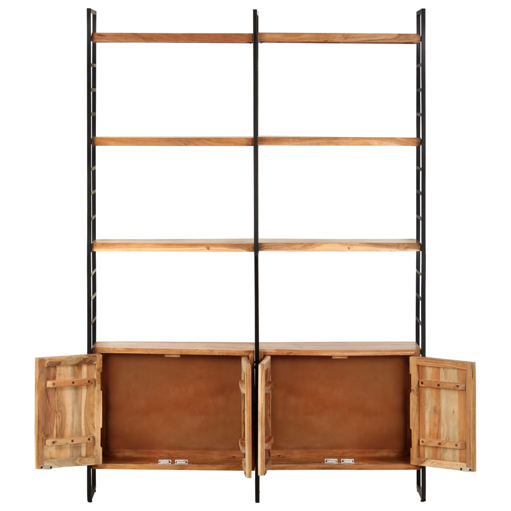 vidaXL 4-Tier Bookcase 124x30x180 cm Solid Acacia Wood