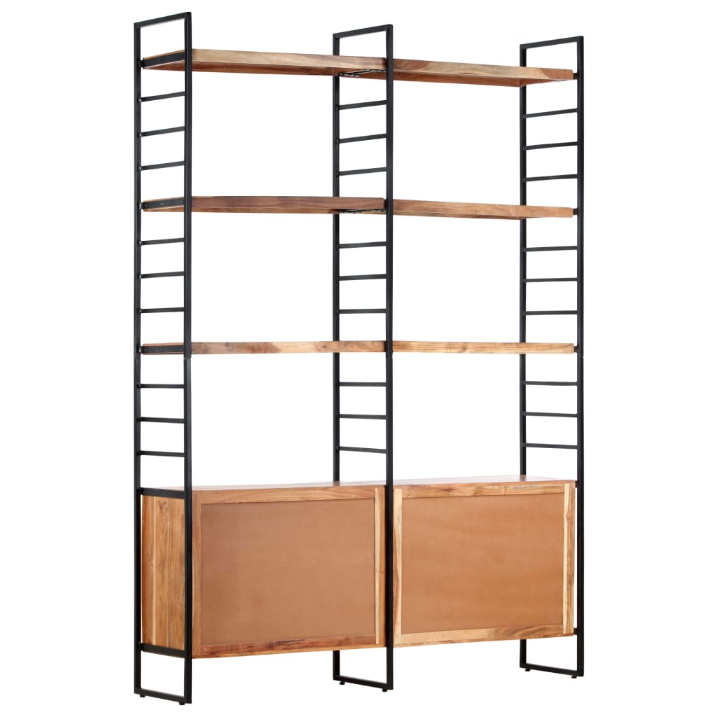 vidaXL 4-Tier Bookcase 124x30x180 cm Solid Acacia Wood