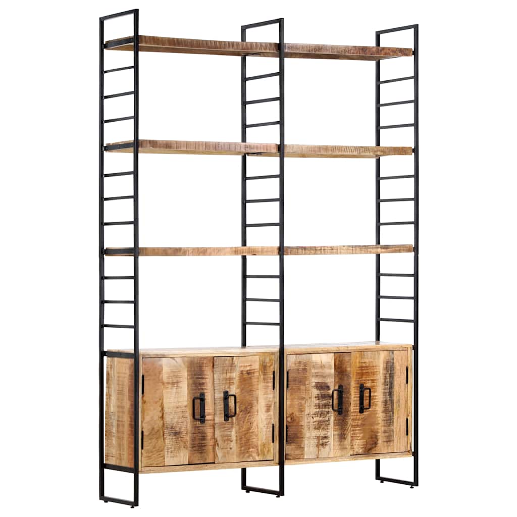4-Tier Bookcase 124x30x180 cm Rough Mango Wood
