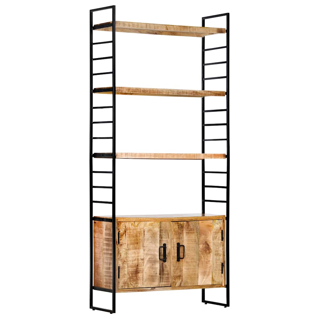 4-Tier Bookcase 80x30x180 cm Rough Mango Wood