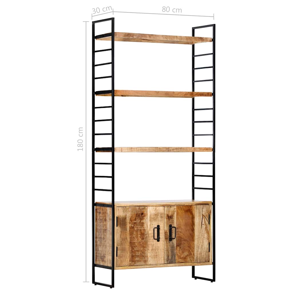 4-Tier Bookcase 80x30x180 cm Rough Mango Wood