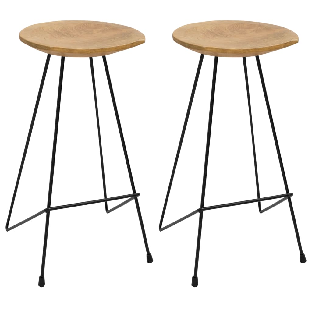 vidaXL Bar Stools 2 pcs Solid Teak Wood