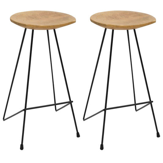 vidaXL Bar Stools 2 pcs Solid Teak Wood