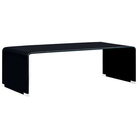 Coffee Table | Black | Tempered Safety Glass | 98 x 45 x 31 cm