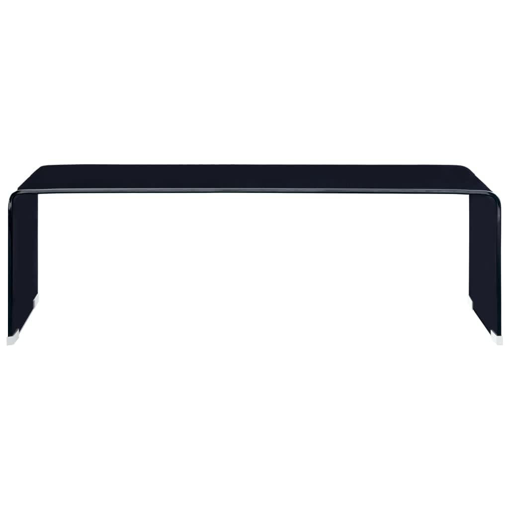 Coffee Table | Black | Tempered Safety Glass | 98 x 45 x 31 cm