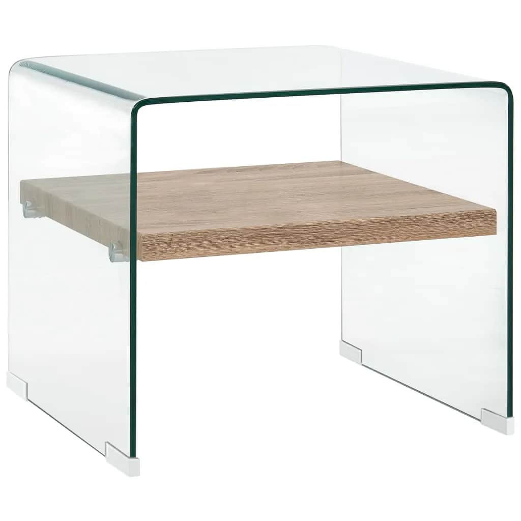 284742 vidaXL Coffee Table Clear 50x50x45 cm Tempered Glass
