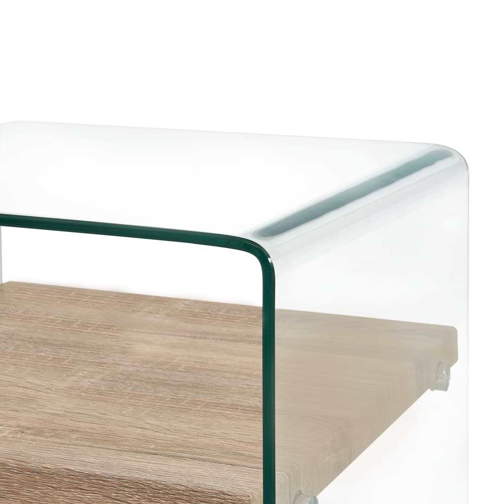 284742 vidaXL Coffee Table Clear 50x50x45 cm Tempered Glass