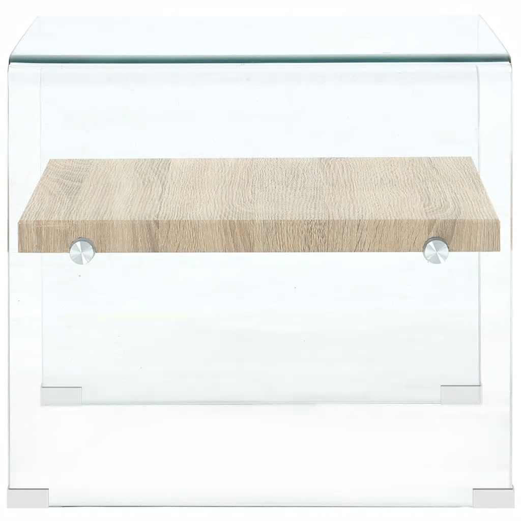 284742 vidaXL Coffee Table Clear 50x50x45 cm Tempered Glass