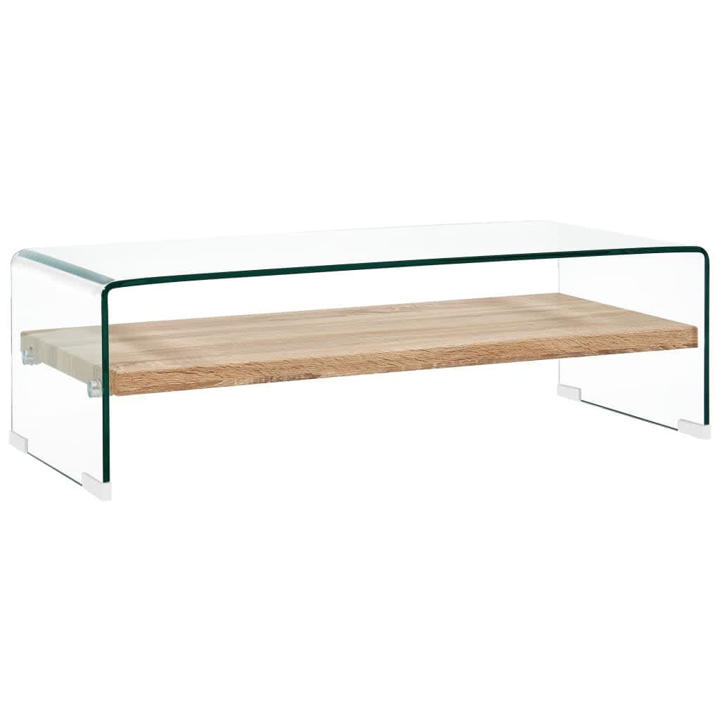 284743 vidaXL Coffee Table Clear 98x45x31 cm Tempered Glass