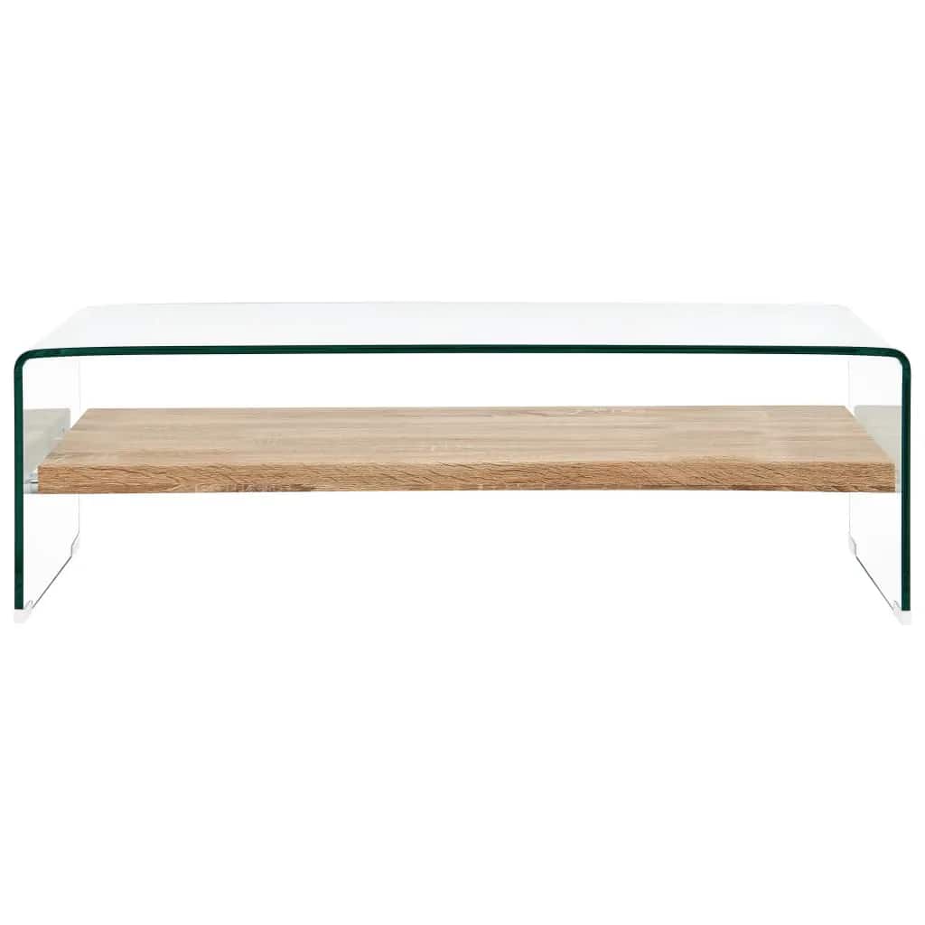 284743 vidaXL Coffee Table Clear 98x45x31 cm Tempered Glass