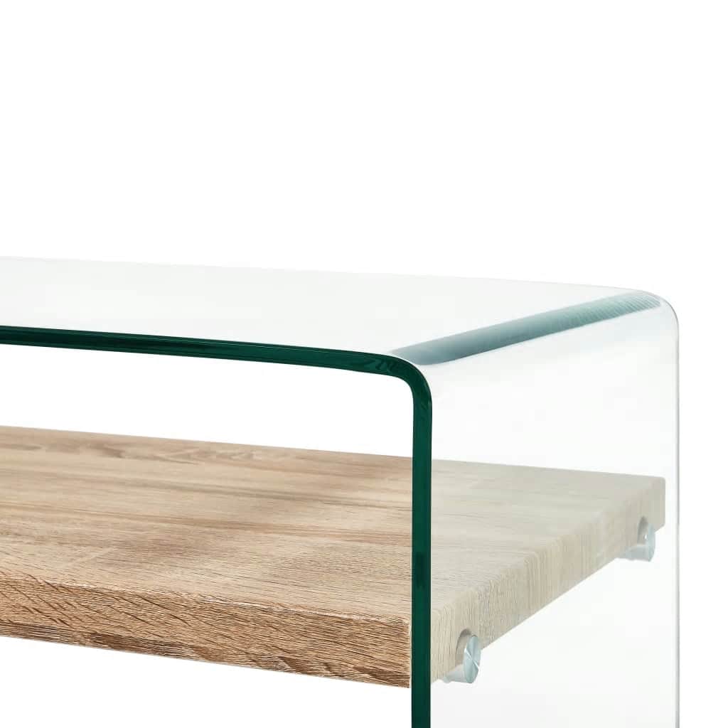 284743 vidaXL Coffee Table Clear 98x45x31 cm Tempered Glass