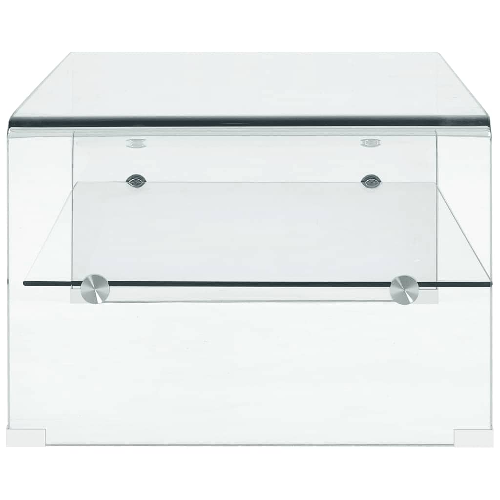 Coffee Table Clear 98x45x31 cm Tempered Glass
