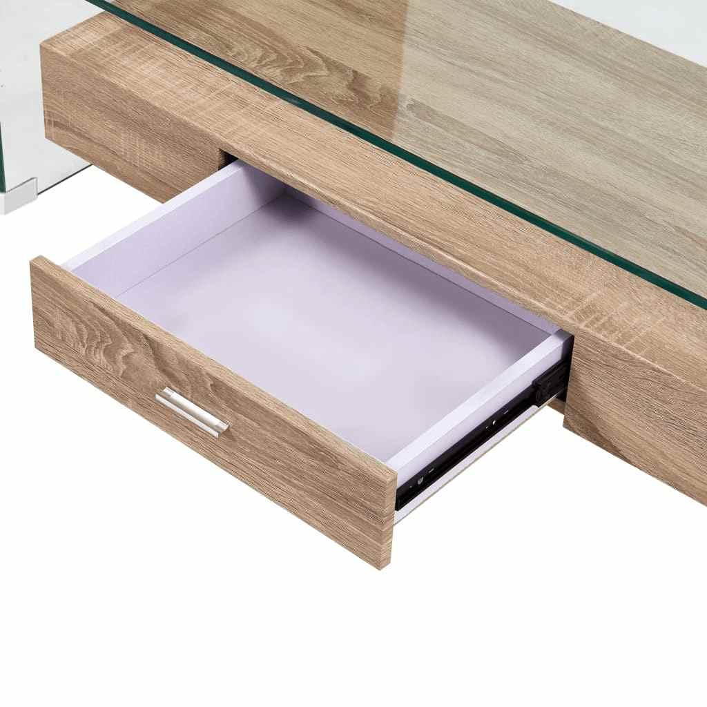 284747 vidaXL Coffee Table Clear 98x45x31 cm Tempered Glass