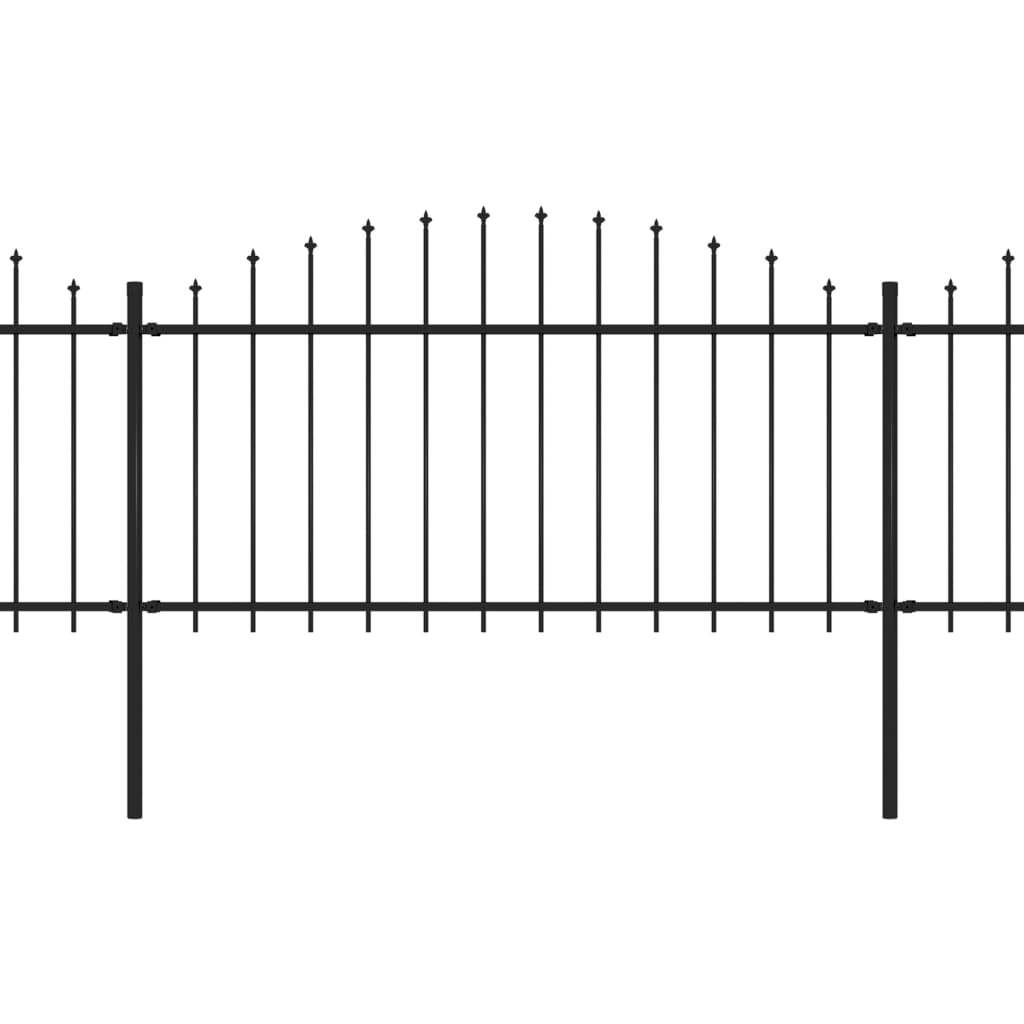 vidaXL Garden Fence with Spear Top Steel