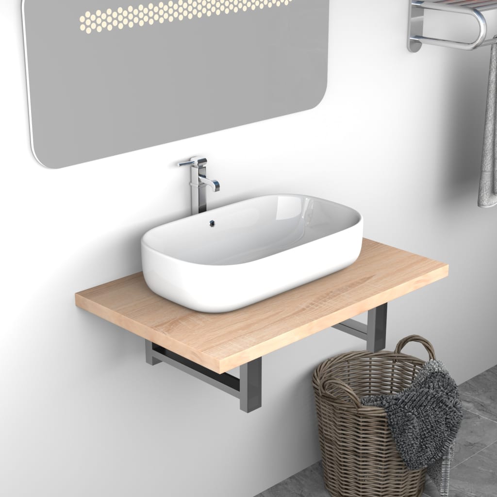 283805 vidaXL Bathroom Furniture Oak 60x40x16,3 cm