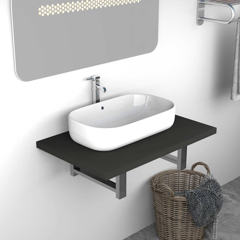 283806 vidaXL Bathroom Furniture Grey 60x40x16,3 cm