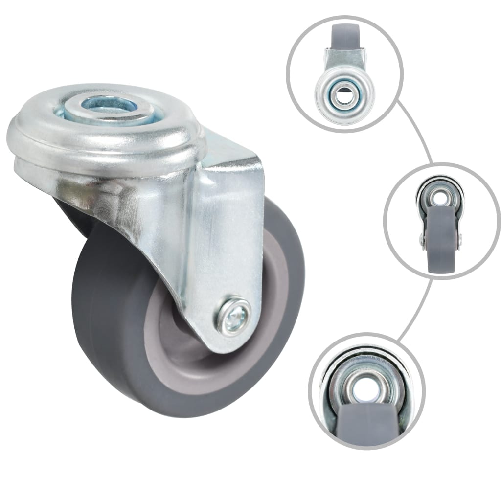 24 pcs Bolt Hole Swivel Casters 50 mm