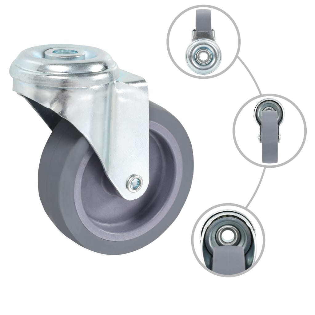 8 pcs Bolt Hole Swivel Casters 75 mm