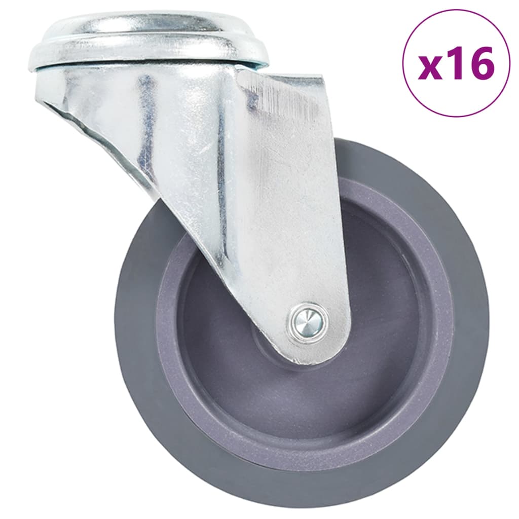 16 pcs Bolt Hole Swivel Casters 75 mm