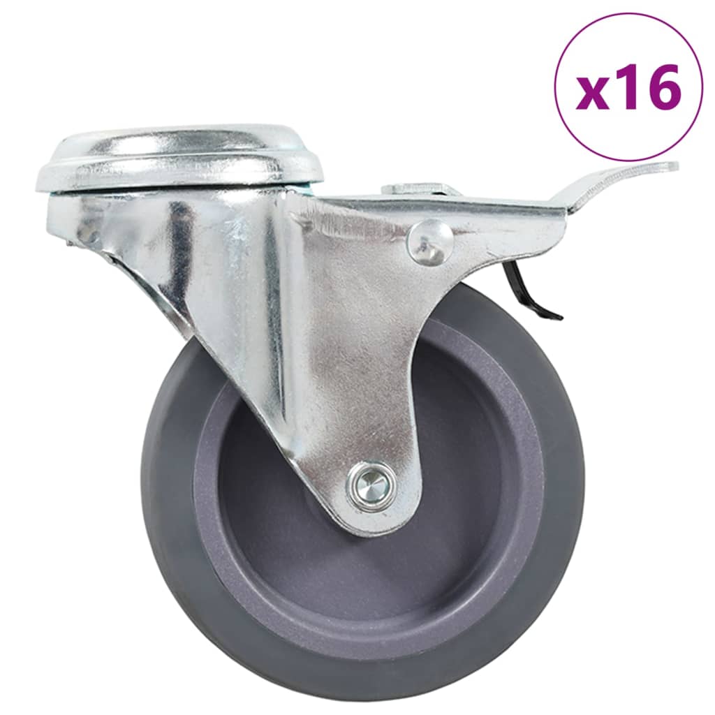 277858 vidaXL 16 pcs Bolt Hole Swivel Casters 75 mm (4x143425)