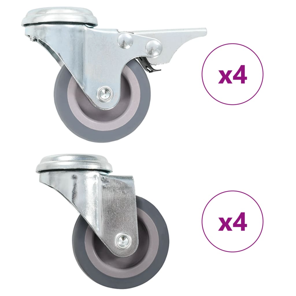 8 pcs Bolt Hole Swivel Casters 50 mm