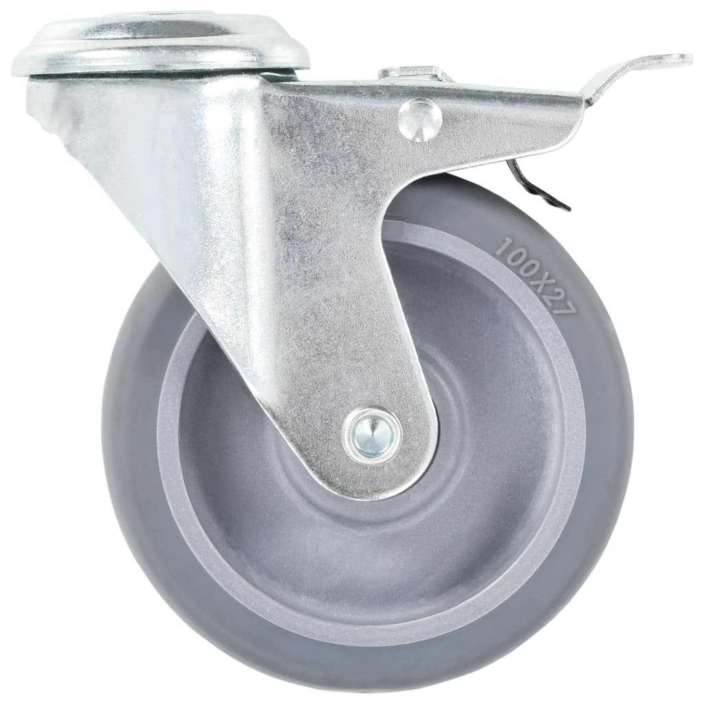 8 pcs Bolt Hole Swivel Casters 100 mm