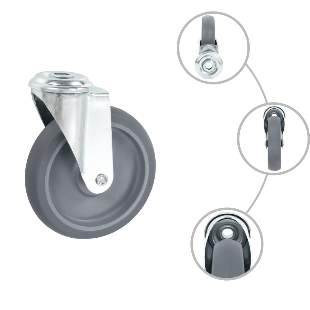 8 pcs Bolt Hole Swivel Casters 125 mm