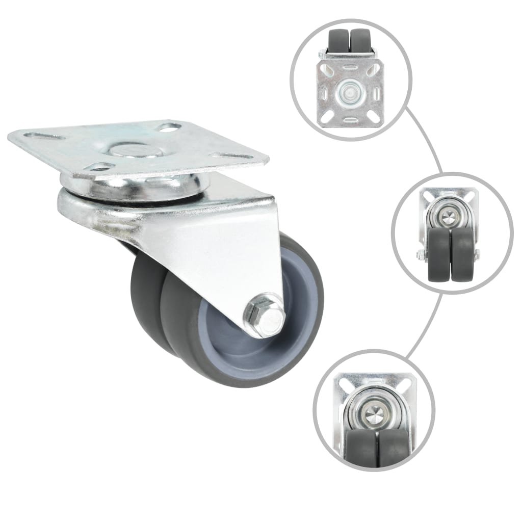 8 pcs Twin-wheel Swivel Casters 50 mm