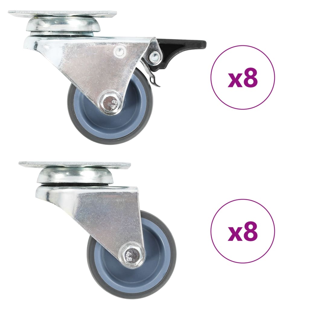 16 pcs Twin-wheel Swivel Casters 50 mm